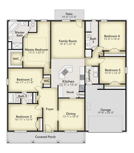 Adams Homes 2685 - Floor-plan drawing, Pecan Valley