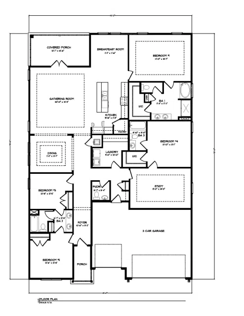 D.R. Horton The Camden - Floor-plan drawing, Lakes of Woodbine