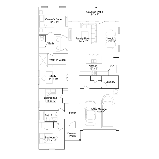 Lennar Joplin - Floor-plan drawing, Stonechase