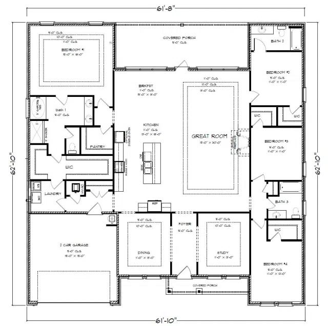 D.R. Horton The Kingston - Floor-plan drawing, Lakes of Woodbine