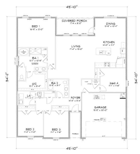 D.R. Horton Cairn - Floor-plan drawing, Tealwood Estates