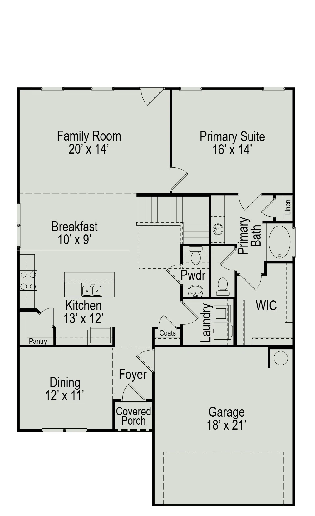 Smith Douglas Homes The Georgetown II - Floor-plan drawing, Summerlyn Park