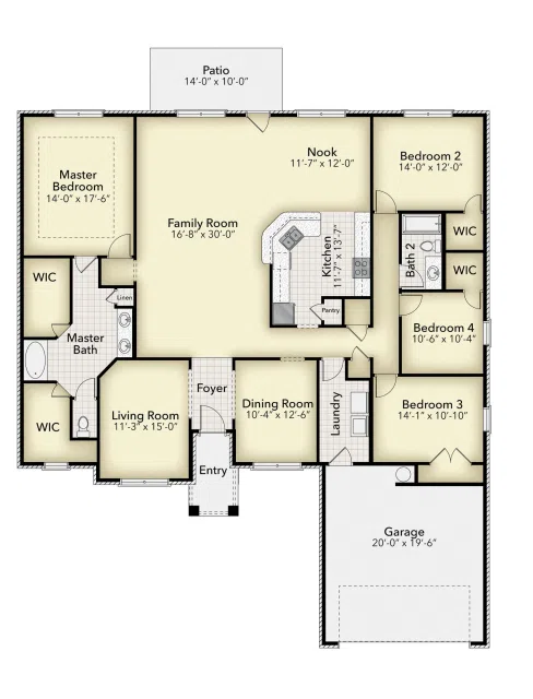 Adams Homes 2557 - Floor-plan drawing, Pecan Valley