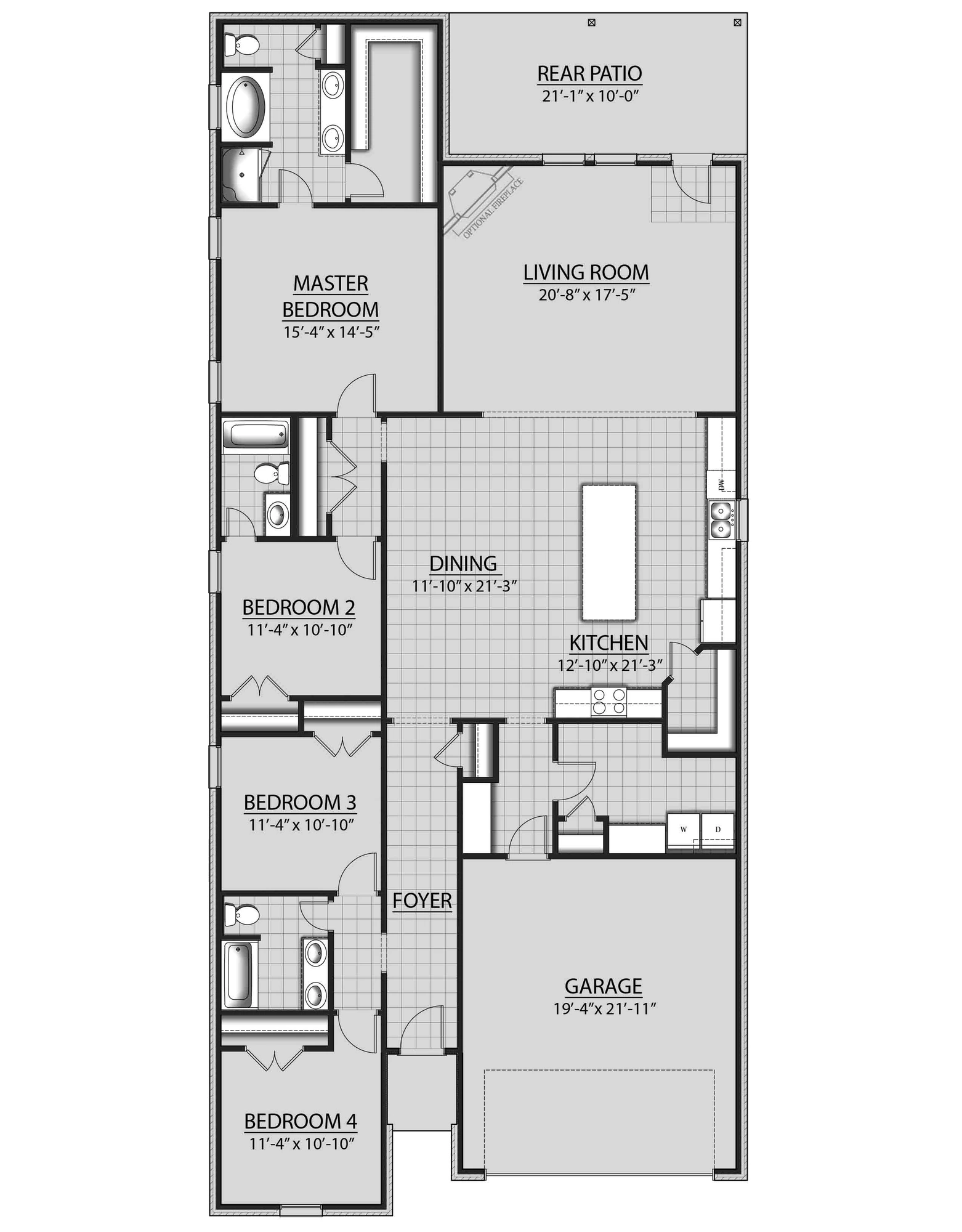 DSLD Homes Cedar IV G - Floor-plan drawing, Palmetto Crossing