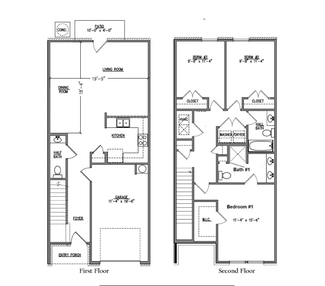 D.R. Horton The Palm Interior - Floor-plan drawing, Parker Grove