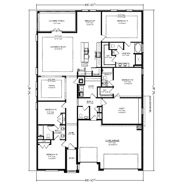 D.R. Horton The Camden - Floor-plan drawing, Plantation Woods