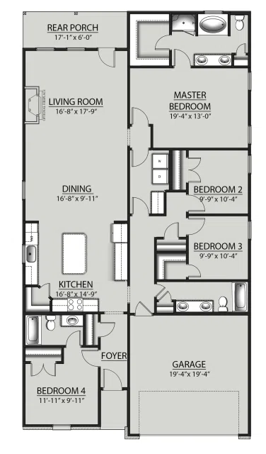 DSLD Homes Fremont III G - Floor-plan drawing, Eagle Pointe