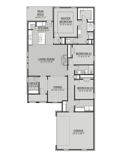 DSLD Homes Rousseau III A - Floor-plan drawing, Osprey Landing