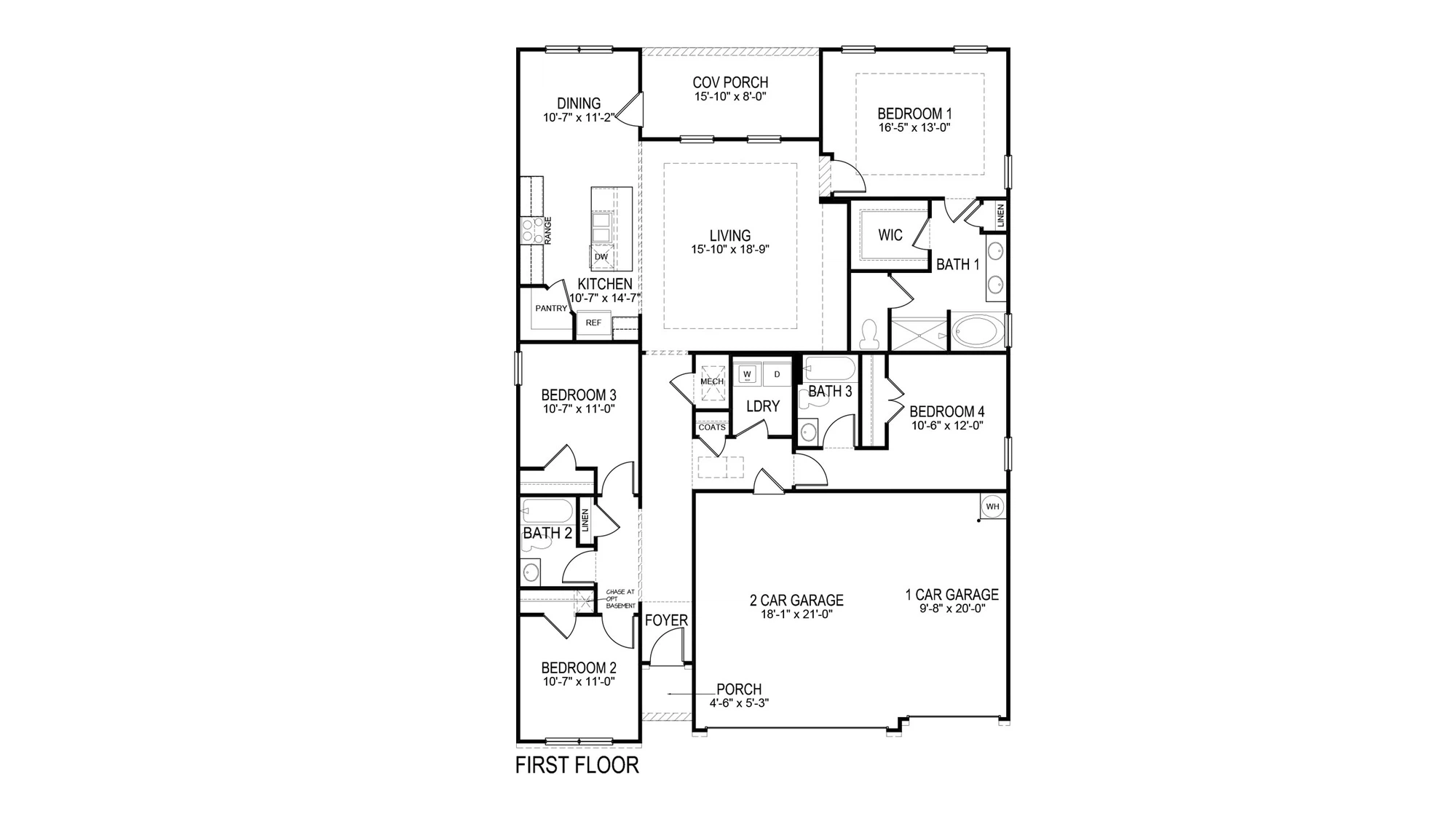 D.R. Horton The Madison - Floor-plan drawing, Grove at Berryhill