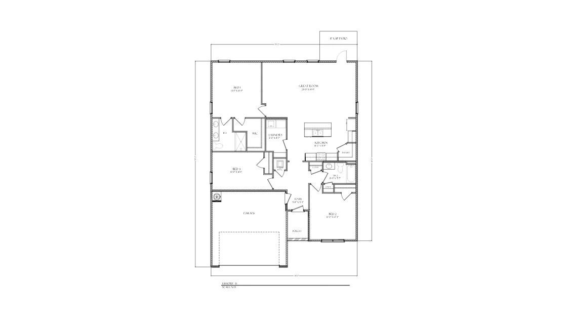 D.R. Horton The Lismore - Floor-plan drawing, Liberty Farms