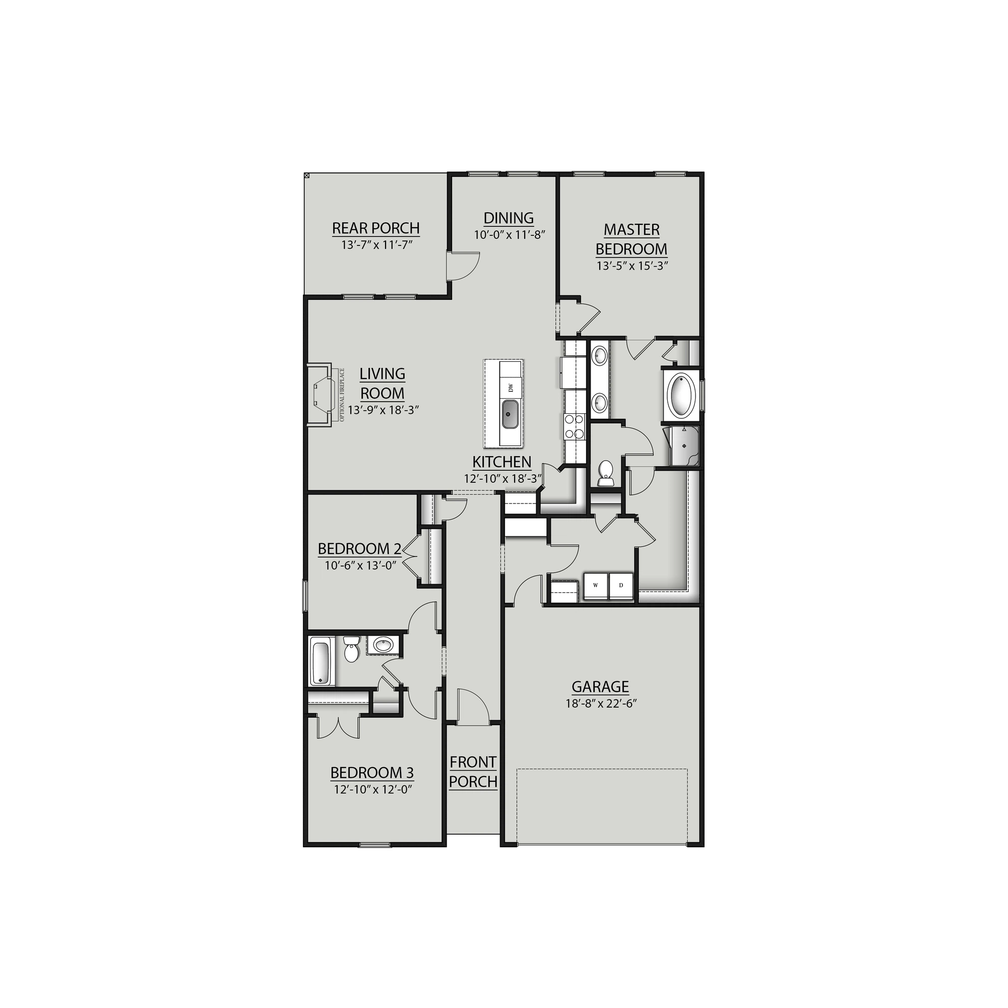 DSLD Homes Tiburon IV J - Floor-plan drawing, Driftwood Lakes