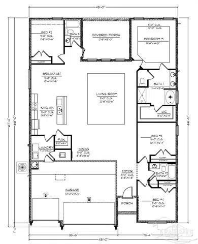 D.R. Horton The Destin - Floor-plan drawing, Plantation Woods
