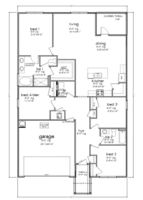 D.R. Horton The Cali - Floor-plan drawing, The Reserve at Daphne