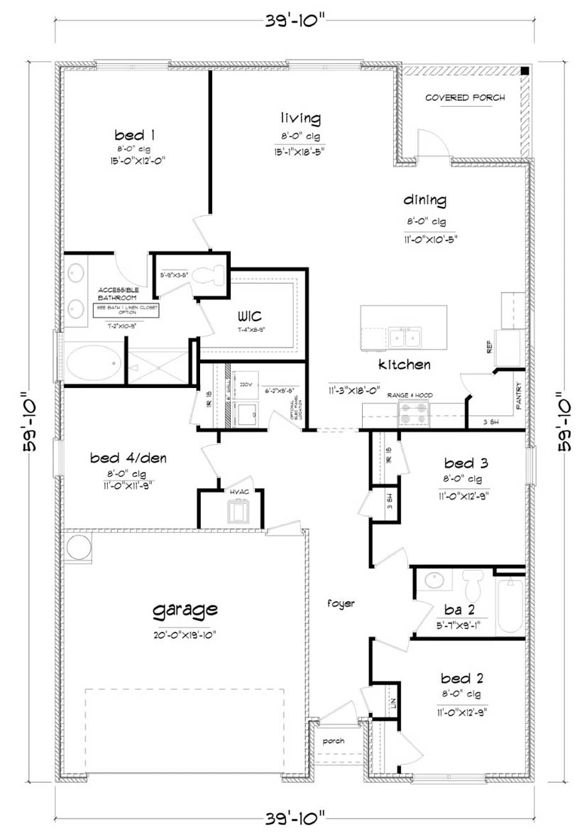 D.R. Horton The Cali - Floor-plan drawing, The Reserve at Daphne