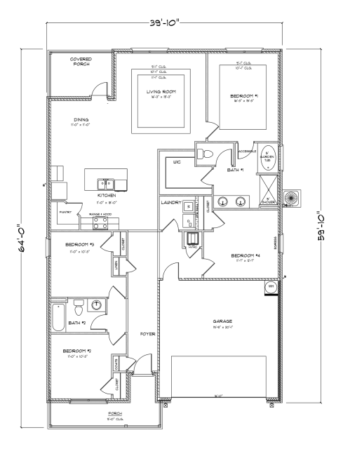 D.R. Horton Rhett - Floor-plan drawing, Iron Horse