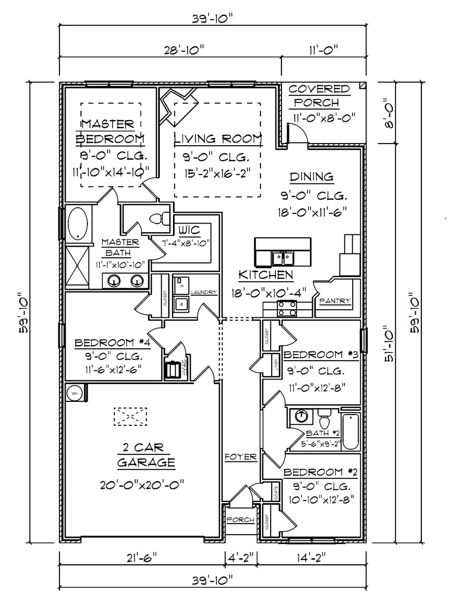 D.R. Horton The Rhett - Floor-plan drawing, Fairhope Falls