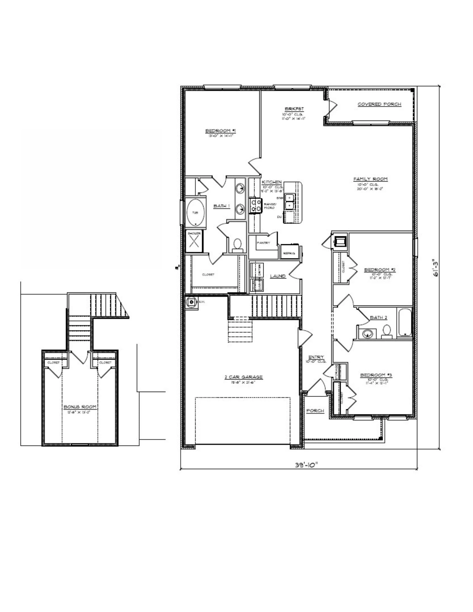D.R. Horton Denali - Floor-plan drawing, Harvest Green West
