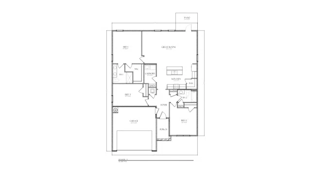 D.R. Horton The Walker - Floor-plan drawing, Marlin Place