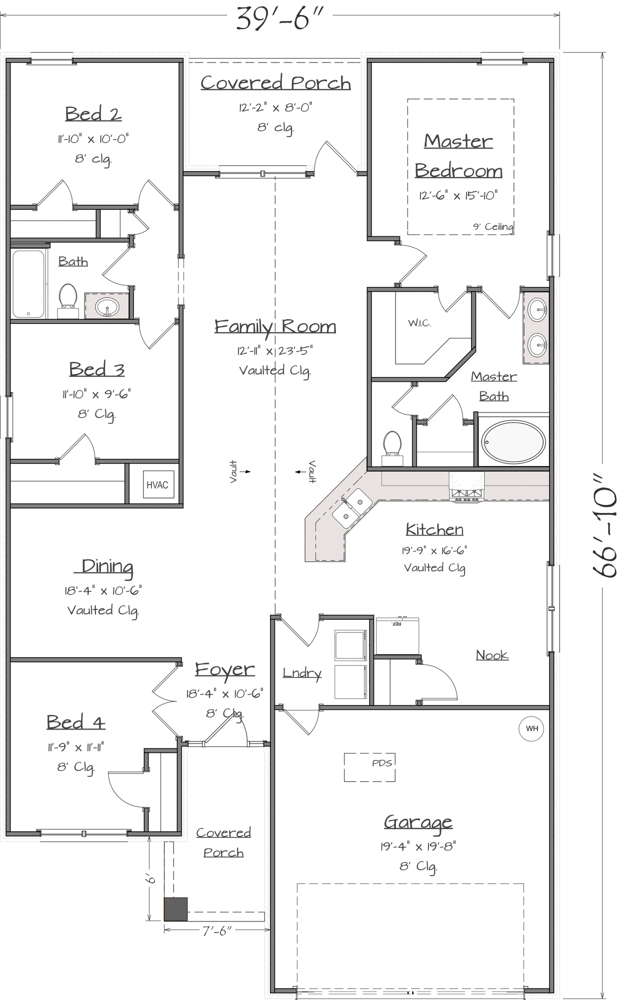 Adams Homes 1820-2 - Floor-plan drawing, Paxton Farms