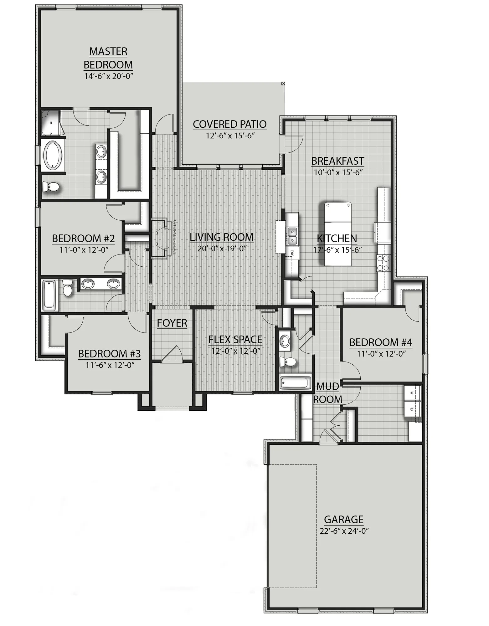 DSLD Homes Renoir IV H - Floor-plan drawing, Belfair