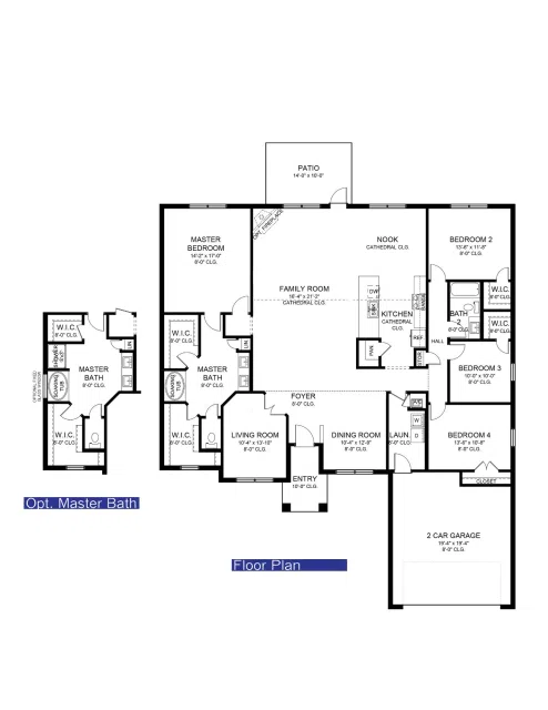 Adams Homes 2557 - Floor-plan drawing, Briar Rose