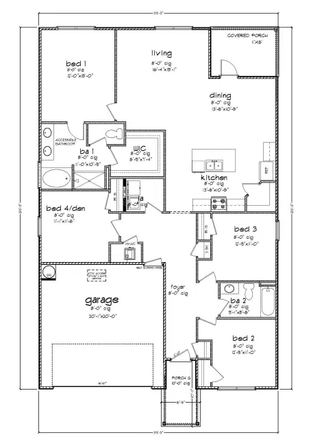D.R. Horton Cali - Floor-plan drawing, Hadley Village