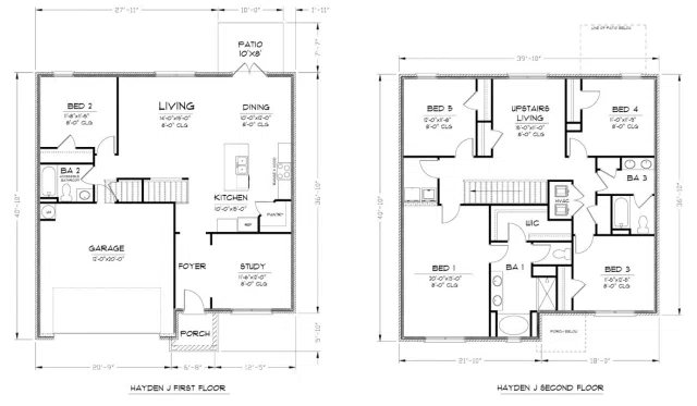 D.R. Horton Hayden - Floor-plan drawing, Fairhope Falls