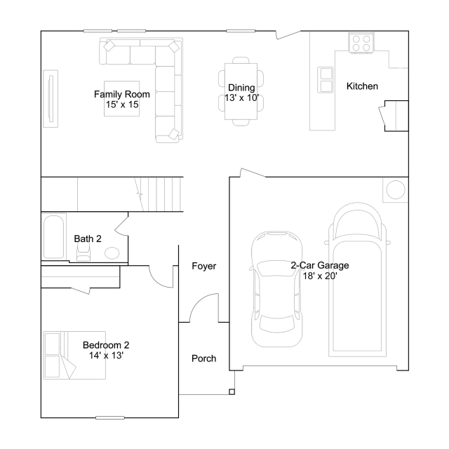 Lennar Mantle - Floor-plan drawing, The Retreat