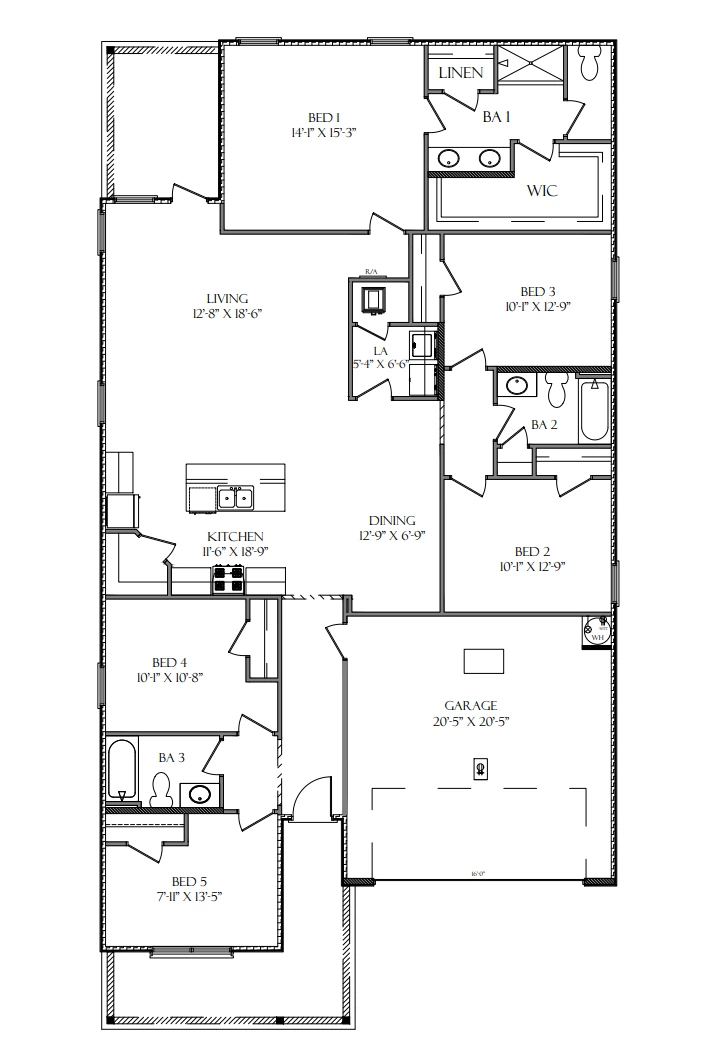 D.R. Horton The Creekside - Floor-plan drawing, Marlin Place