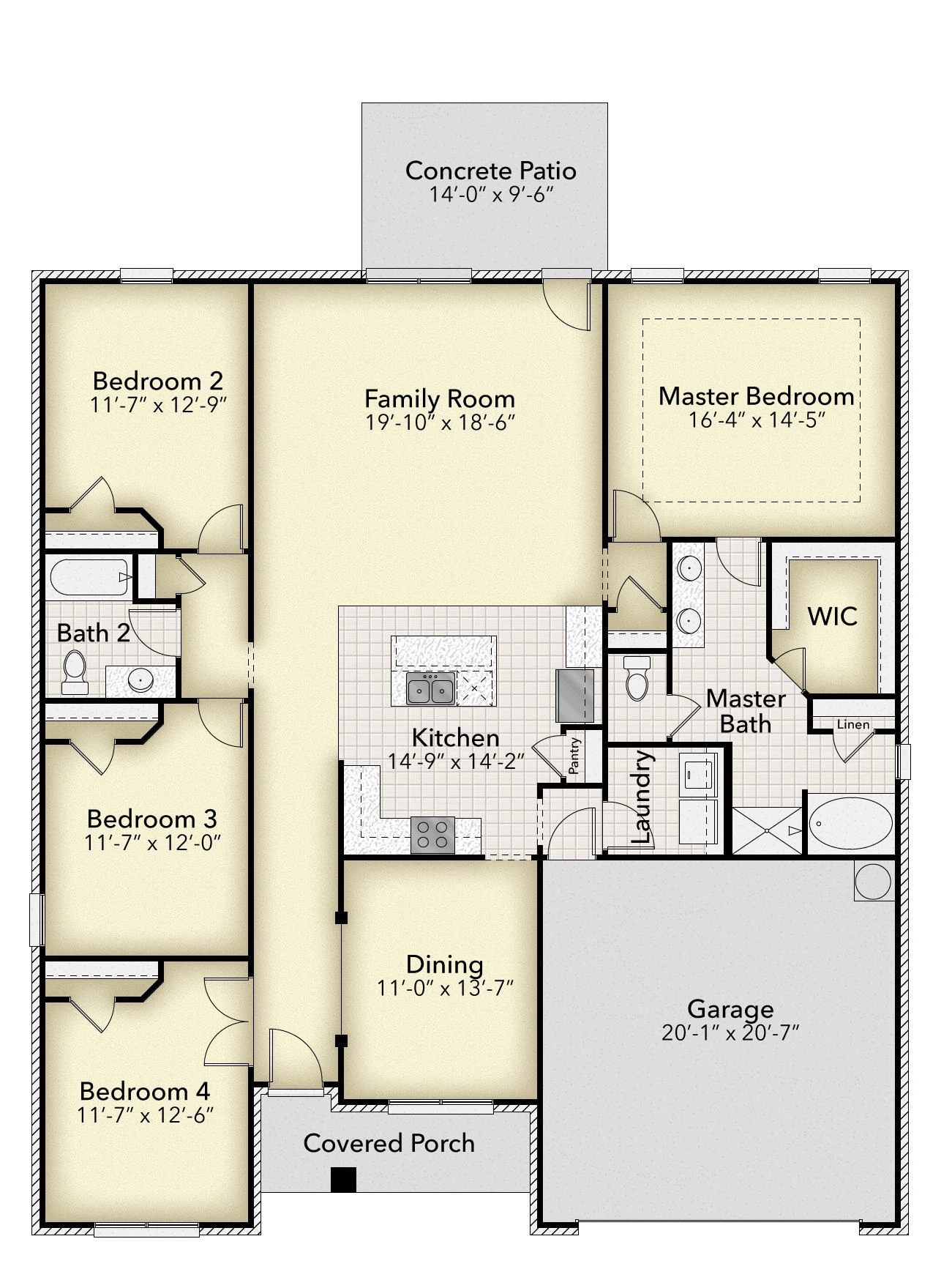 Adams Homes 2100 - Floor-plan drawing, Pecan Valley