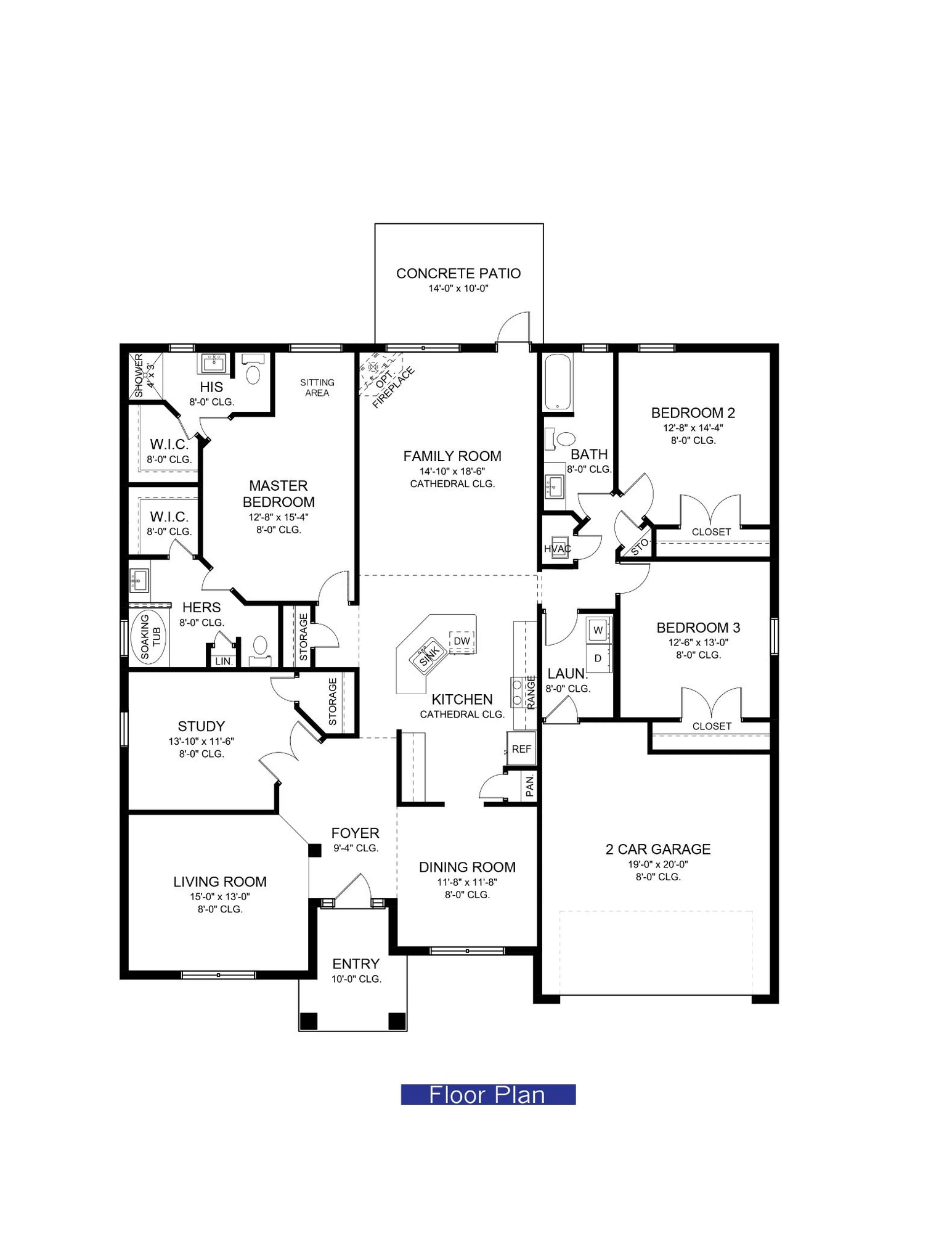 Adams Homes 2430 - Floor-plan drawing, Pecan Valley