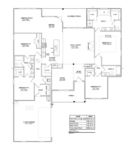 D.R. Horton Holly - Floor-plan drawing, Jubilee Farms