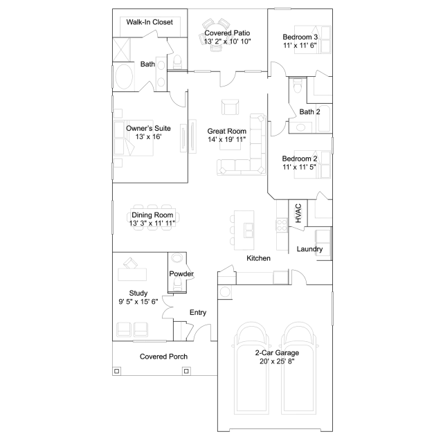 Lennar Paxton - Floor-plan drawing, Glenlakes