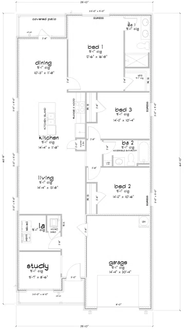 D.R. Horton Julia - Floor-plan drawing, Dogwood Estates
