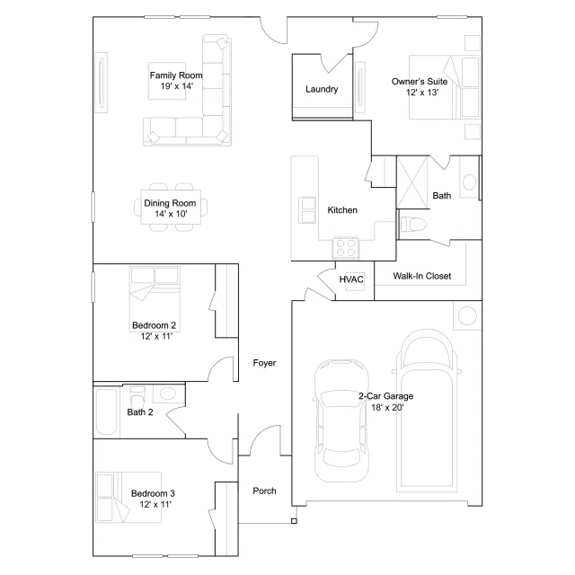 Lennar Mays - Floor-plan drawing, The Enclave at Bella Terra