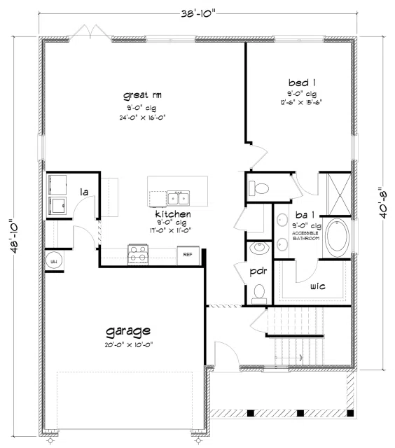D.R. Horton Belfort - Floor-plan drawing, Harvest Green East