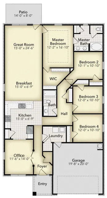 Adams Homes 2020 - Floor-plan drawing, Heritage Landing