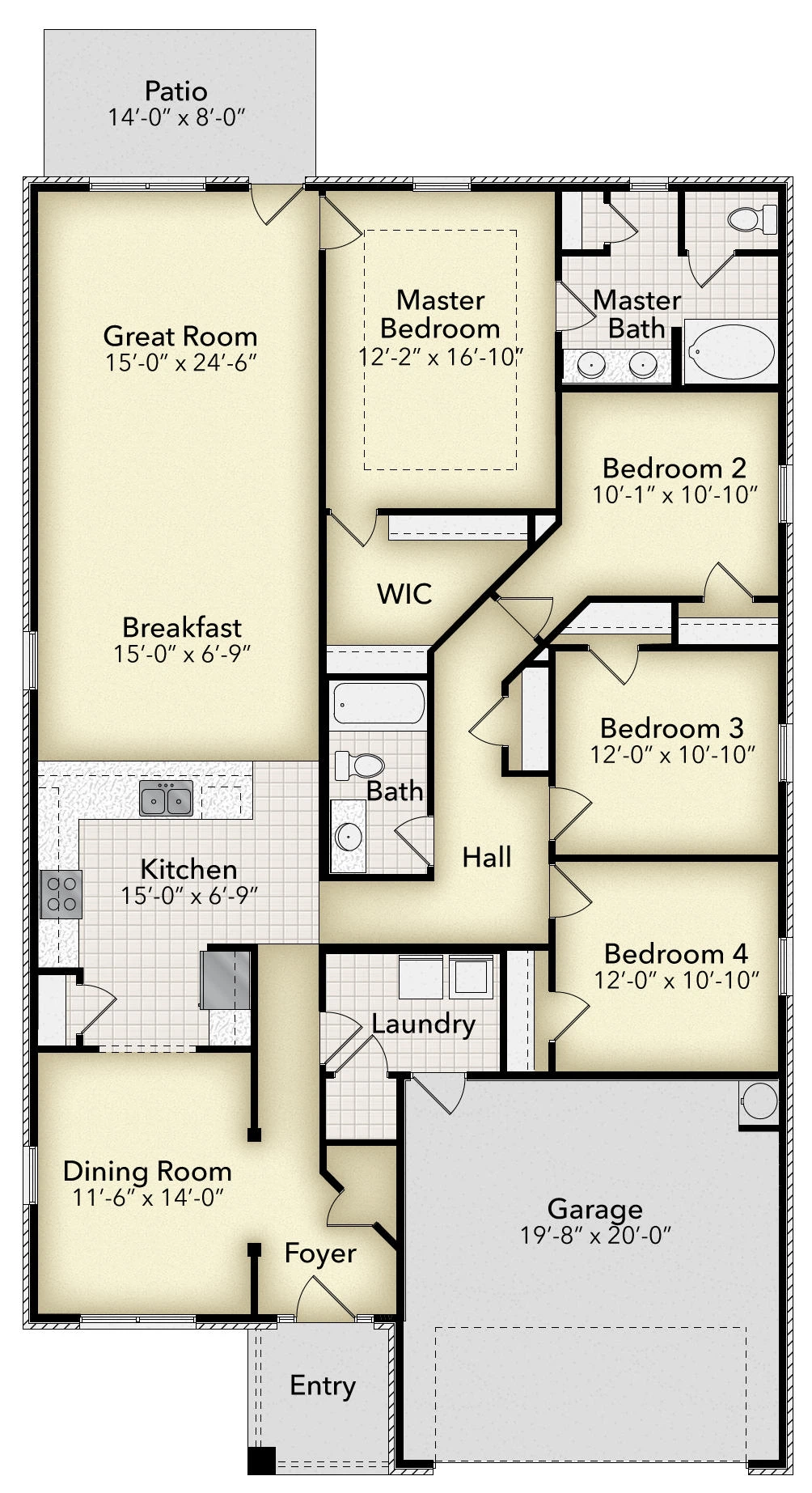 Adams Homes 2020 - Floor-plan drawing, Heritage Landing