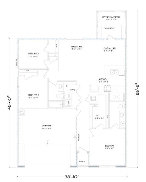 D.R. Horton Aldridge - Floor-plan drawing, Paxton Farms