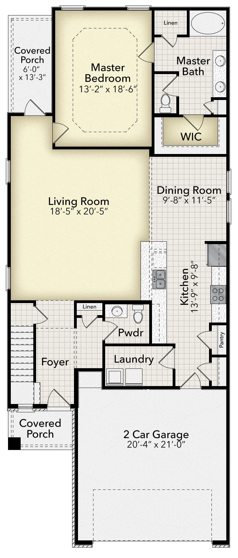 Adams Homes 2525 - Floor-plan drawing, Parkland Place