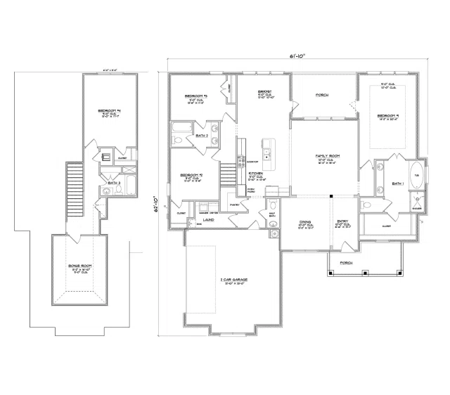 D.R. Horton Hummingbird - Floor-plan drawing, Harvest Green West