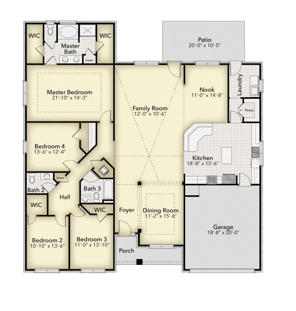 Adams Homes 2751 - Floor-plan drawing, Pecan Valley