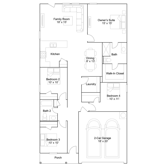 Lennar Oxford - Floor-plan drawing, Horizon’s Edge