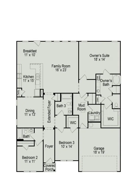 Smith Douglas Homes The Avery - Floor-plan drawing, Summerlyn Park