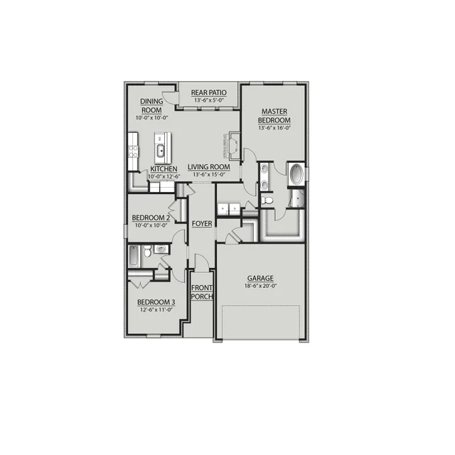 DSLD Homes Cornel IV I - Floor-plan drawing, Iron Rock