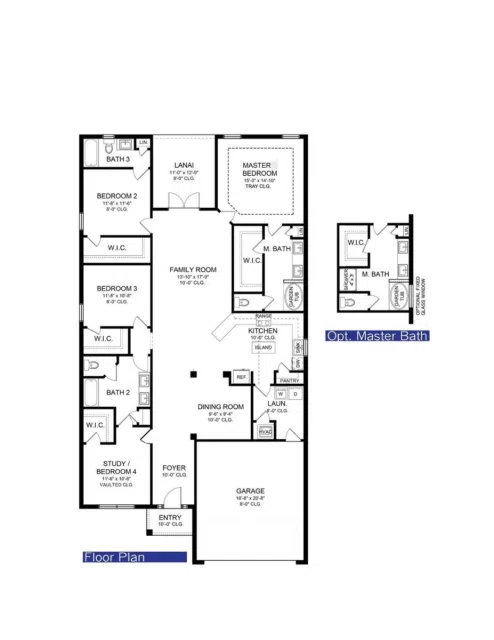 Adams Homes 2200 - Floor-plan drawing, Heritage Landing