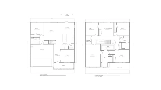 D.R. Horton The Carol - Floor-plan drawing, Grove at Berryhill