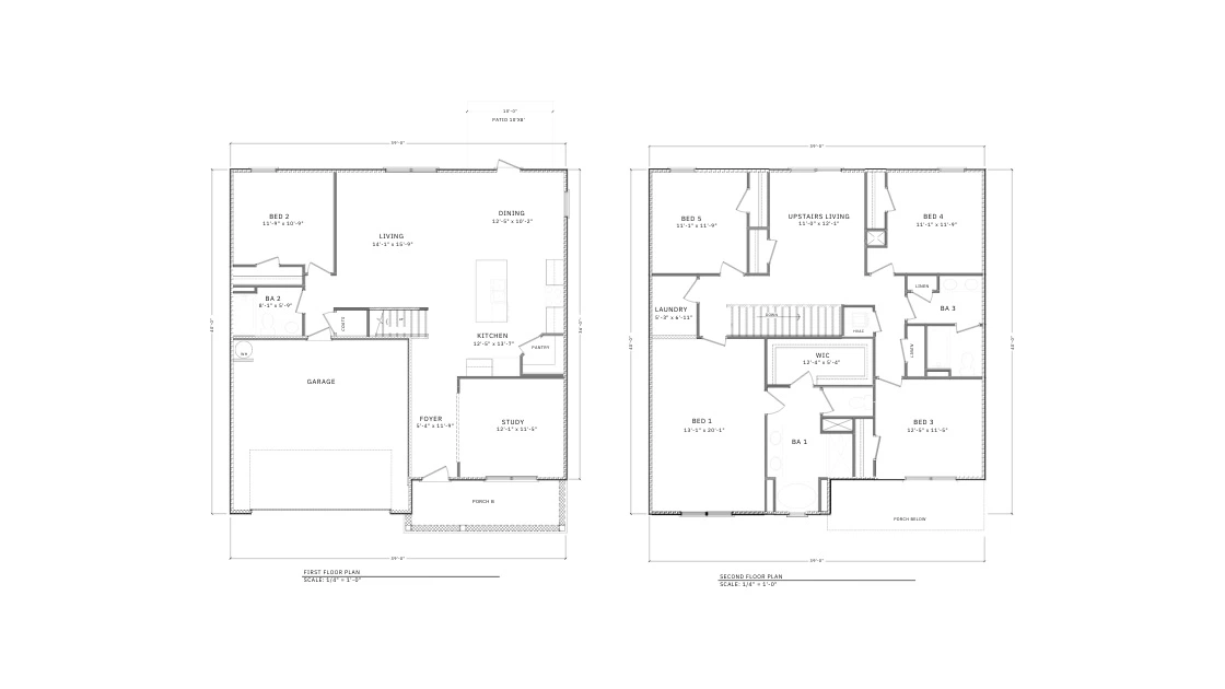 D.R. Horton The Carol - Floor-plan drawing, Grove at Berryhill