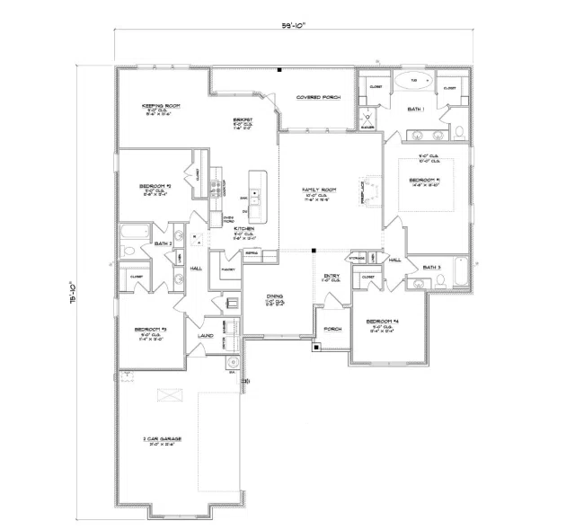 D.R. Horton Holly - Floor-plan drawing, Harvest Green West