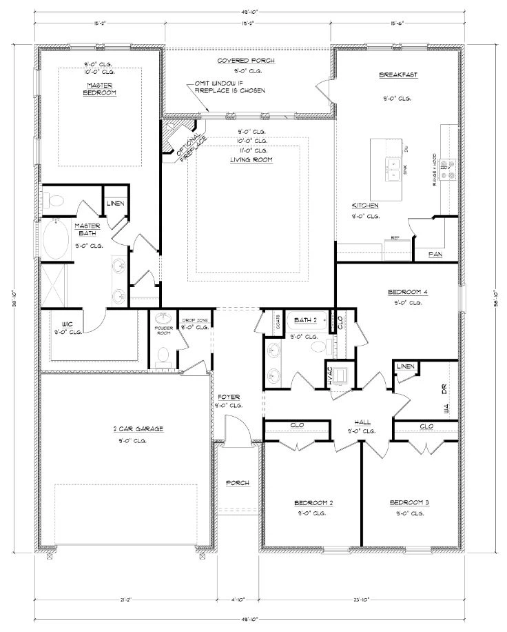 D.R. Horton The Victoria - Floor-plan drawing, Lakes of Woodbine